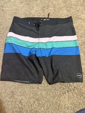 Men's O'Neill Hyperfreak Heat Striped Above The Knee 19" Board Shorts Size 34