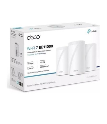 TP-Link Deco BE11000 Multi-GIG Whole Home MESH WI-FI 7 System 3-Pack - White