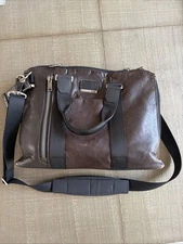 Tumi Alpha Bravo Aviano Slim Brief Leather Bag Brown
