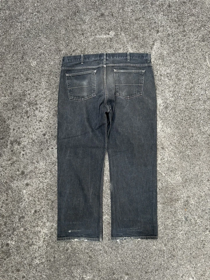 Vintage Grunge Faded Glory Jeans Mens 42x32 Relaxed Fit Faded Black Denim Y2K - Image 4 of 4