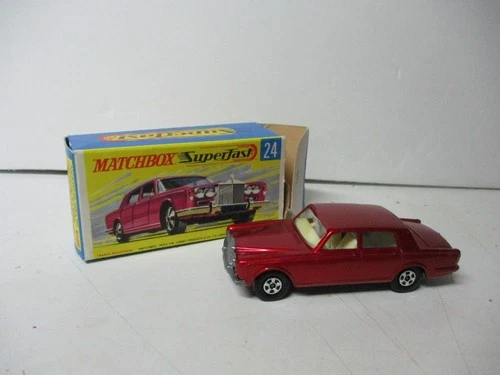 Matchbox Lesney Superfast SF24 Rolls Royce - black base, thin wheel, flap torn