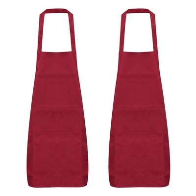2x Einfarbige Latzschürzen Washable Schürzen Küche Kochen Schürzen Polyester #8
