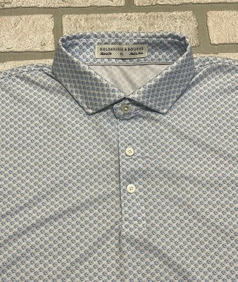 Holdenness & Bourne Men s XL White Blue Aces AOP Golf Polo Shirt Castlewood Club