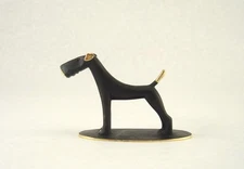 Werkstätte Karl HAGENAUER Standing Dog Terrier Vienna Brass Bronze Austria