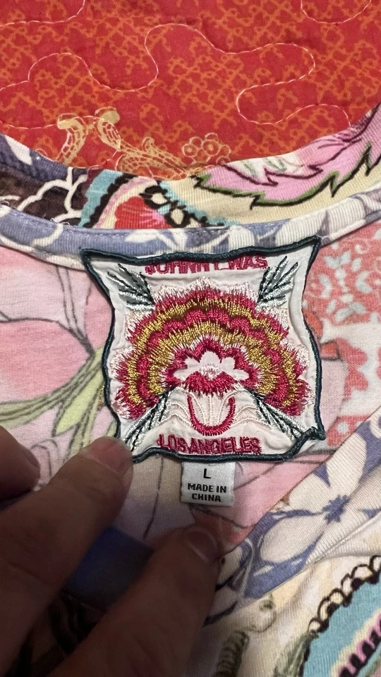 Camiseta deportiva Johnny Was Top grande floral favorita de verano swing para mujer Foto 3 de 4