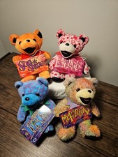 Lot of 4 Grateful Dead Plush Bean Bear Collectibles by Liquid Blue