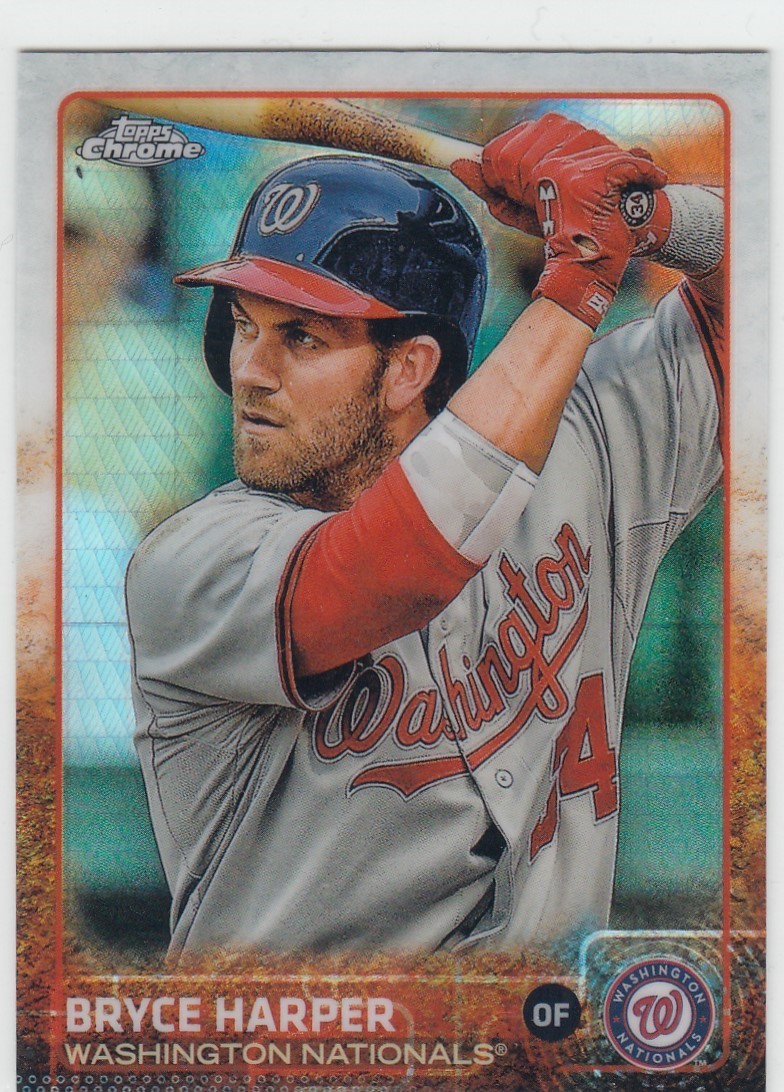 2015 Bryce Harper Topps Chrome Batting PRISM REFRACTOR Parallel #81 - Phillies