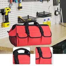 Tool Bag Portable Wide Mouth with Handle Multi Pockets Cleaning Supplies Bag