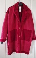 Burgundy faux shearling coat, one size, BNWT