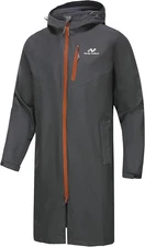 Nordic outland Rain Jacket Men,Waterproof Breathable Long Raincoat with Hood Mes