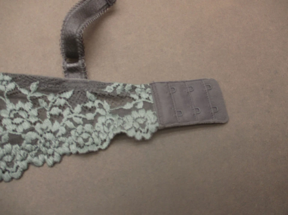 36D Wacoal женщин серый кружевной без подкладки на косточках назад застежки Demi бюстгальтер 1C - Изображение 4 из 4