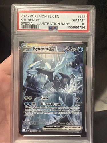 2025 Pokemon Black Bolt Kyurem ex Special Illustration Rare #165/086 PSA 10