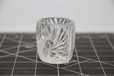 Vintage Glass Pinwheel Clear Toothpick Holder - Nice!