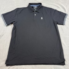 Psycho Bunny Polo Shirt Men's Size 7 Black Classic 100 Pima Cotton