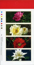 CANADA 2001 ROSES #1914a BOOKLET PANE OF 4 STAMPS !!-1