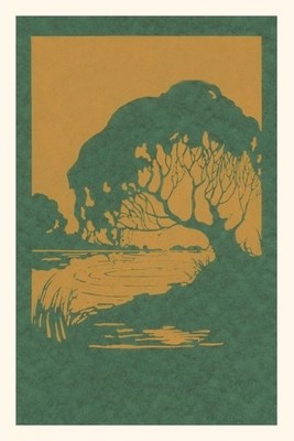 Found Image Press Vintage Journal Woodcut of Tree and Pond (Taschenbuch)