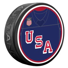 USA Hockey Puck - Jersey 3" - Raised 3D Printed Design