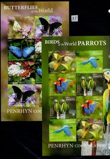 = PENRHYN COOK ISLANDS 2019 MNH IMPERF BIRDS BUTTERFLIES INSECTS
