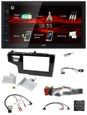 JVC USB Bluetooth Lenkrad DAB 2DIN Autoradio für Honda Jazz Fit 2015-2020 schwar - Bild 1 von 4