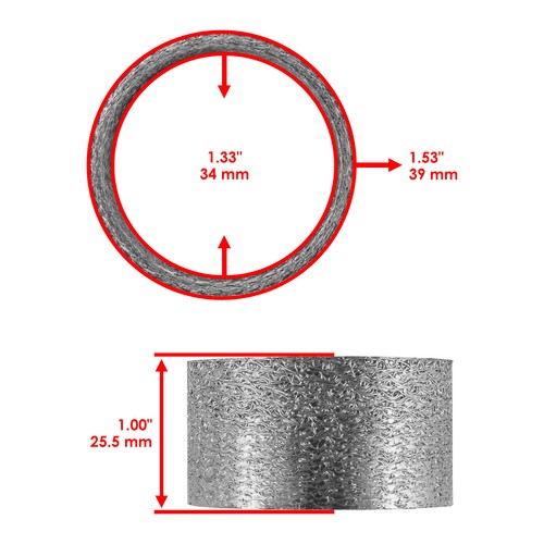 Exhaust Muffler Connecting Gasket for Suzuki LT-F500F Vinson 500 4X4 2003-2007 - Foto 2 di 7