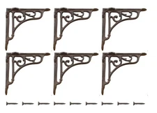 Antique Style Vine Shelf Brace Wall Brackets Cast Iron Metal Corbels 6 X 1/2 ()