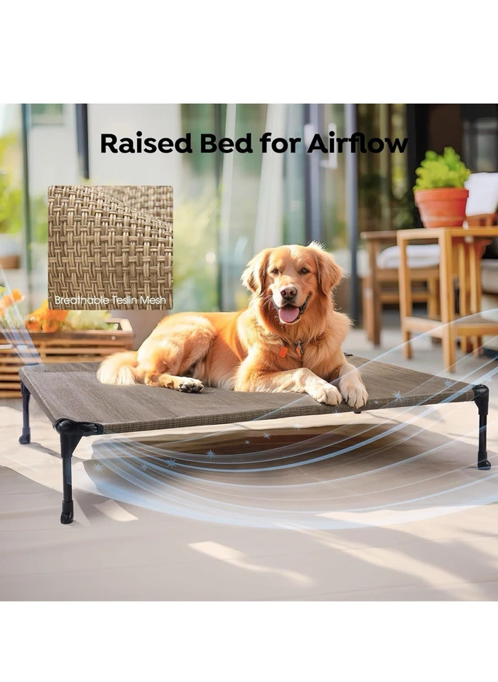 Veehoo pacote com 2 camas de cachorro levantadas, cama de cachorro elevada de resfriamento, berço portátil para animais de estimação - Imagem 4 de 4