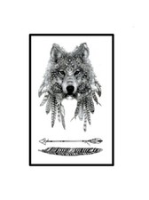New fashion wolf men arm fake tattoo sticker leg arm tattoo