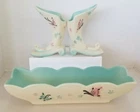 1956 Hull Pottery Butterfly Planter B8 & matching pair Cornucopia Vase B2
