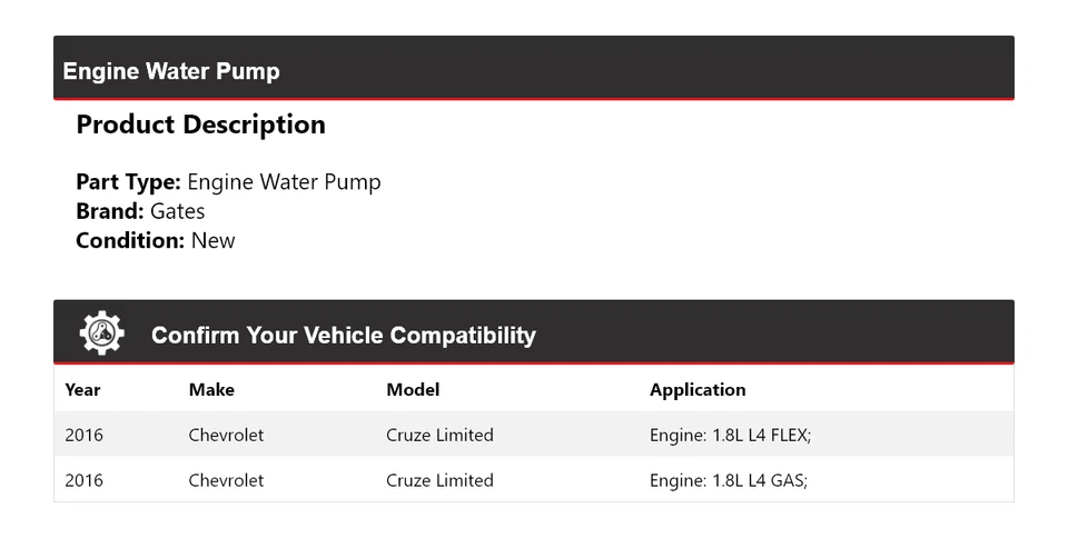 Ворота водяного насоса для двигателя Chevrolet Cruze 2016 ограниченного выпуска - Изображение 2 из 4