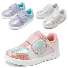 Kids Toddler Girls Fashion Sneakers Sparkly Shiny Lightweight Athletic Shoes