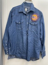 denim wrangler pearl snap 13x35 long sleeve with PGR patch