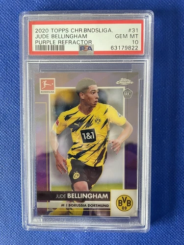 Jude Bellingham Rookie PSA 10 Topps Chrome Purple / 299 Bundesliga RC England