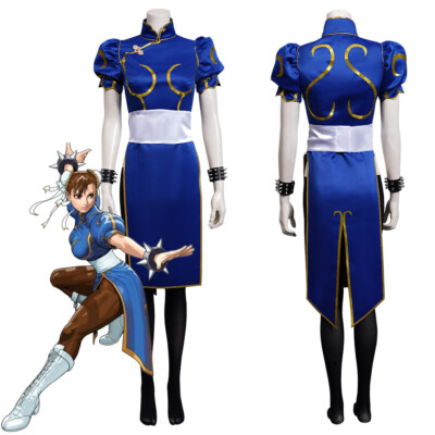Street Fighter(SF)-Chun-Li Cosplay Cheongsam Dress Halloween Carnival Skirt Belt