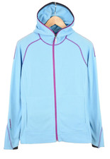 Norrona 29 Warm1 Zip Hood 2270 Ice Blue Polartec Women's M Zip Fly Logo