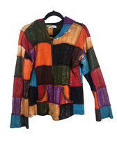 The Collection Royal Patchwork Multi-Colour Hoodie Womens Size M