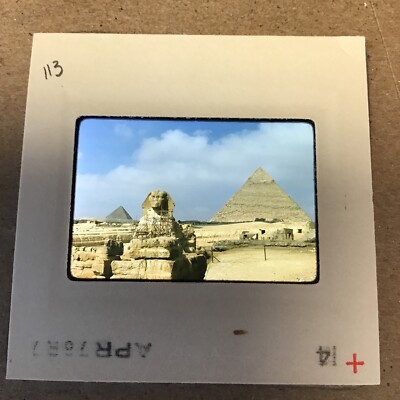 Original 35mm SLIDE - 1976 EGYPT Cairo Great Pyramid Sphinx    MM3.#2.113