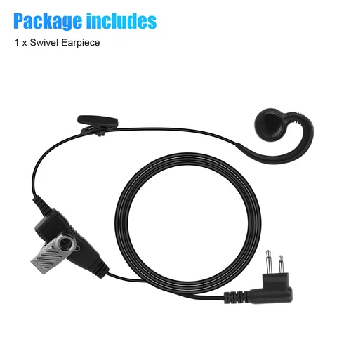 PTT Mic Swivel Earpiece for Motorola Radio Walkie Talkies CT150 CP200 CLS1110 - Picture 9 of 17