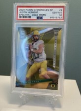 2020 Chronicles Spectra Draft Picks Justin Herbert Gold Prizm RC #10/10 PSA 10