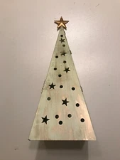 Christmas Pierced Tin Tree Tealight Candle Holder