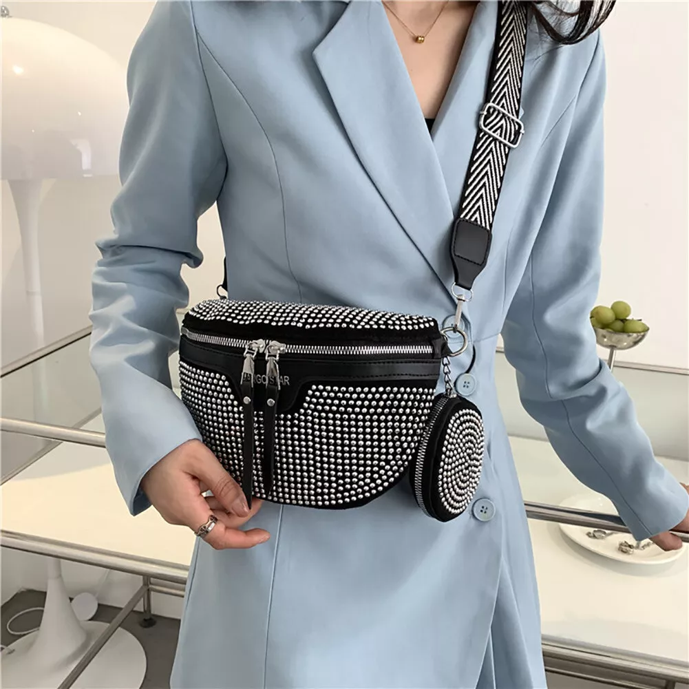 Silver rhinestone fanny best sale pack