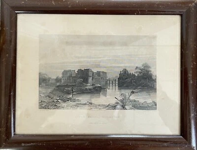 Antique Cadre Photo Avec Kunstgrafik Assar Mahal - Beejapore Indian Empire 19.Jh - Photo 1/4