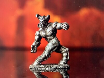 Doom Reaper Baron of Hell Miniature Lead Free Pewter Figure LOOSE Bethesda 2013