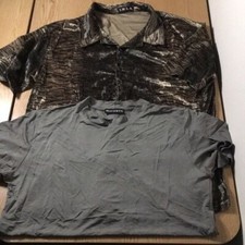 Bundle of 2 Men's Shirts Tiger   Print  Gray Stretchy Shirt Size XLarge/XXLarg