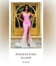 Pink Silver Sequin Gown by Portia Scarlett
