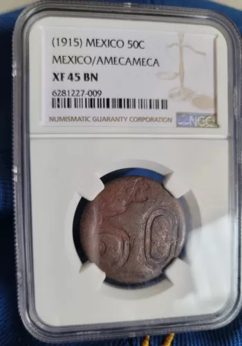 Mexico 1915 50 Centavos Revolutionary Amecameca NGC XF45 BN