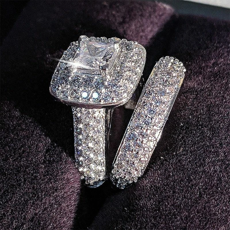 925 sterling silver wedding ring sets deals
