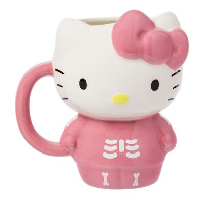 Hello Kitty 3D Skeleton Mug 20 Ounce Ceramic Halloween Drinkware Sanrio Merch...