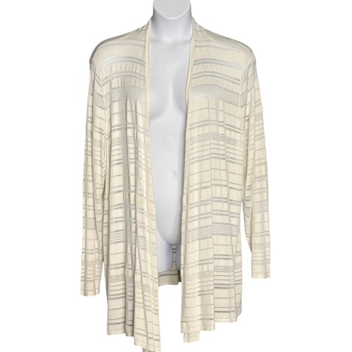 41 Hawthorn Women Etelan Pointelle Stitch Open Front Cardigan Ivory Size 3X NWT - 第 1/6 張圖片