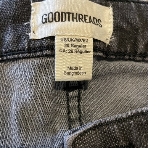 NWT Goodthreads Women's 29R Black Mid-Rise Skinny Jeans with Raw Hem & Stretch - Picture 6 of 7