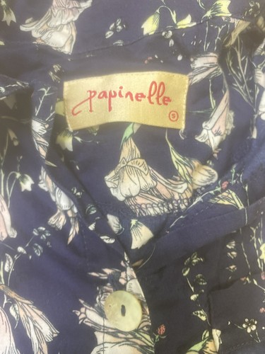 Papinelle Pyjama Set kleine Oberhose leicht blau Blumenmuster Baumwolle beschnitten - Bild 2 von 9